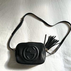 GUCCI - Pebbled Calfskin Small Soho Disco Bag Black